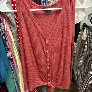 Eddie Bauer Rust Button-Front Tank Top